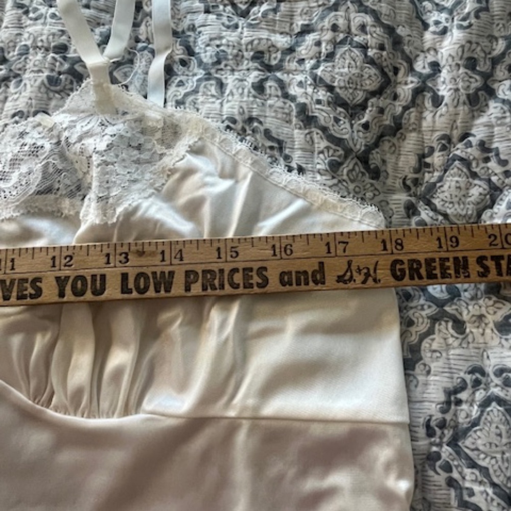 Vtg JCPenney Ivory Calf-Length Slip Sz L/XL Retro 50's Pin-Up Rockabilly - Picture 10 of 11